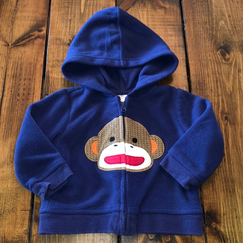Baby Boy Sock Monkey Fleece Jacket